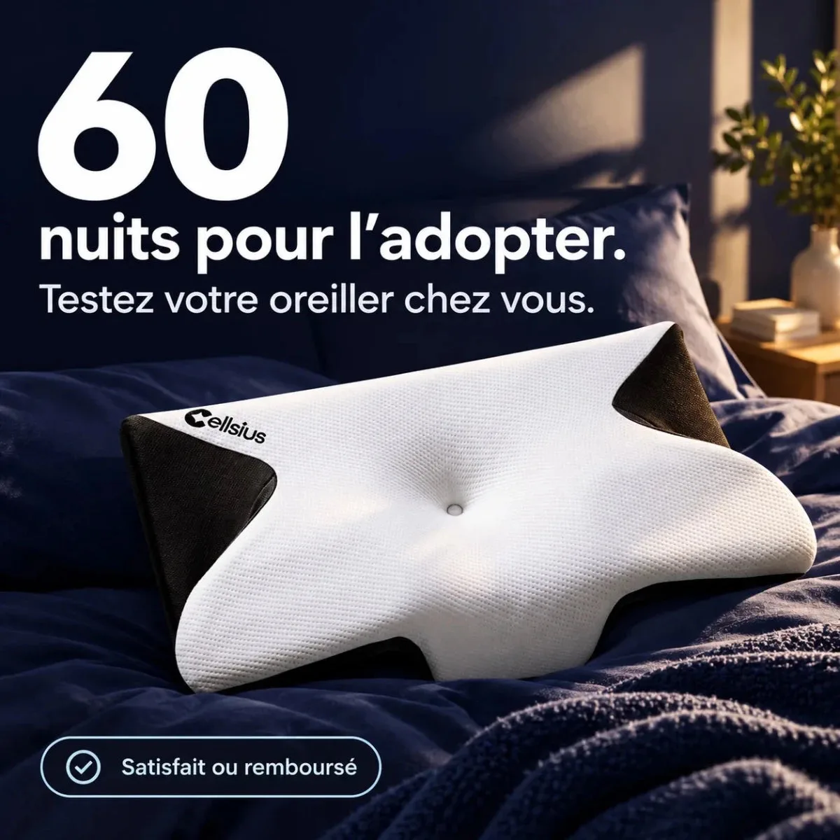 Oreiller Papillon Cervical Cellsius - Le secret du dormeur latéral et dorsal