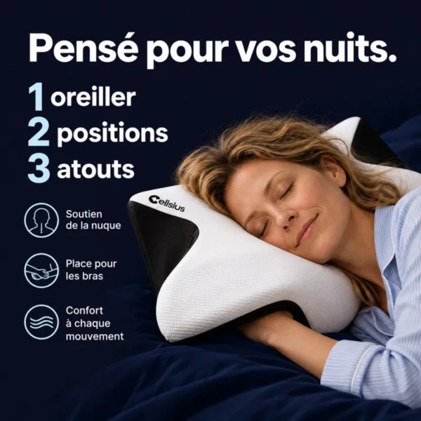 Oreiller Papillon Cervical Cellsius - Le secret du dormeur latéral et dorsal