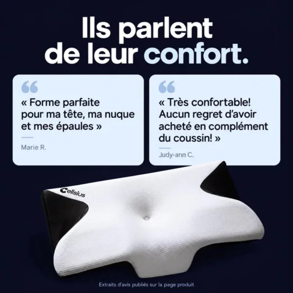 Oreiller Papillon Cervical Cellsius - Le secret du dormeur latéral et dorsal