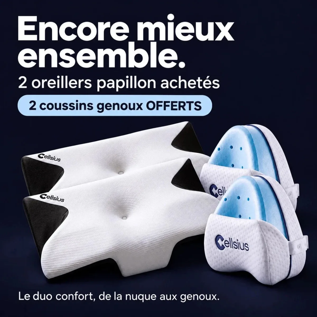 Oreiller Papillon Cervical Cellsius - Le secret du dormeur latéral et dorsal