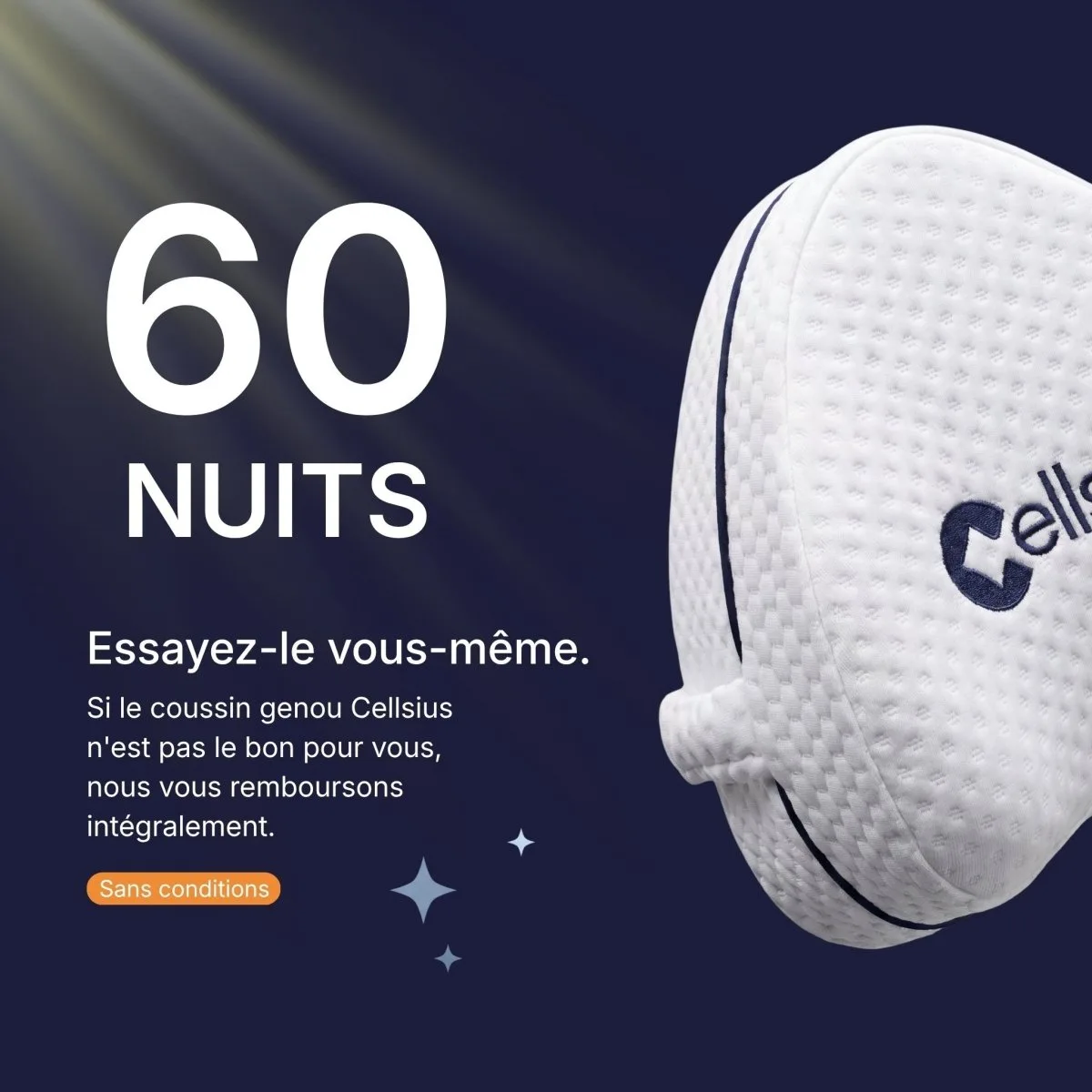 Coussin Orthopédique Genoux Cellsius - Le secret d'un sommeil sans douleur