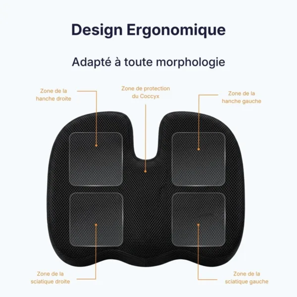 Coussin Orthopédique d'Assise Cellsius - Soulage les douleurs du coccyx et lombaires