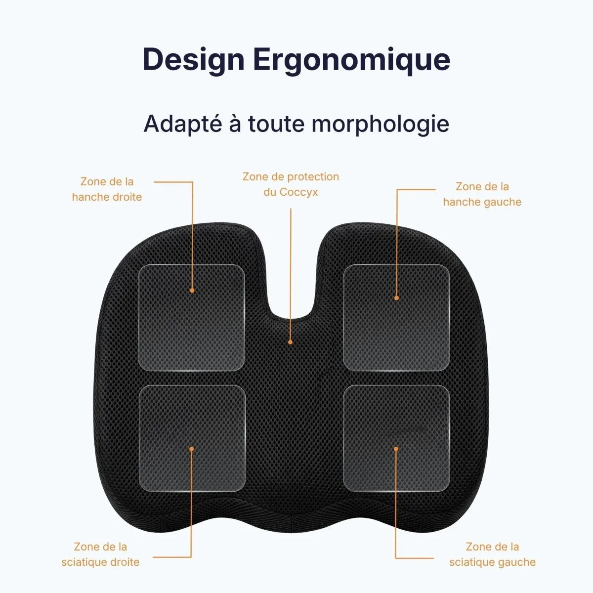 Coussin Orthopédique d'Assise Cellsius - Soulage les douleurs du coccyx et lombaires