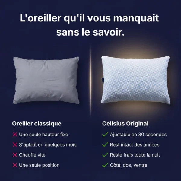 Oreiller Original Cellsius - Le premier oreiller qui s'adapte à votre corps
